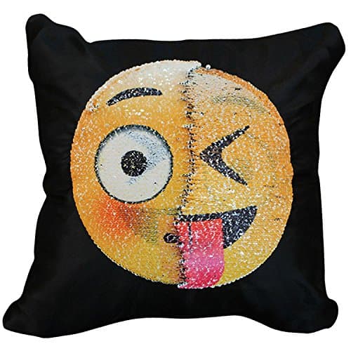 Fleetwood Storms, Emoji Pillowcase Magic Changeable Face Colour Reversible Sequin Cushion Cover (5#)