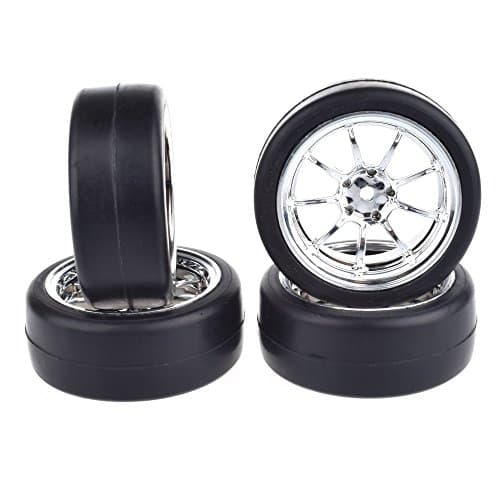 4Pcs 1/10 RC Scale Car On Road Drift Wheels Tires Set Tyre Wheel Rim For Traxxas HSP Tamiya HPI