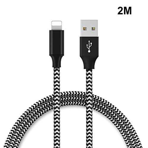 iPhone Charger USB to Lightning Cable 2M/6.6ft QGhappy [Apple MFi Certified]，Faster charge, more durable quality high-level Nylon Braided cable for Apple iPhone X / 8 / 8 Plus / 7 / 7 Plus / 6S / 6S Plus / 5 / 5S / 5C / SE, iPad Pro / Air / Mini, iPod Touch 5/6