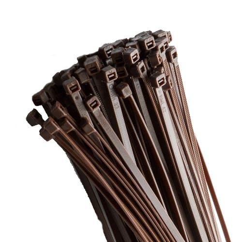 100 X 200MM X 4.8MM BROWN HIGH QUALITY CABLE TIES PLASTIC NYLON ZIP TIE WRAPS