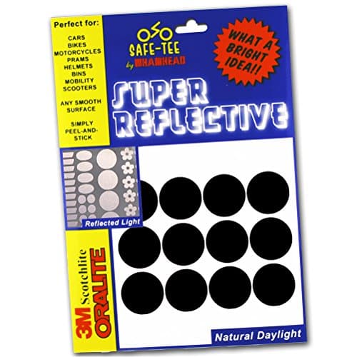 Safe-Tee Reflective Black (Reflects as White) Circle (x12) Stickers
