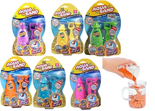Aqua Sand Magic Coloured Play Sand For Water Set Never Gets Wet Kids Toy 4+ New (set of all 6 colours)