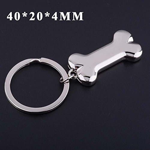QJONKE 6 pieces Metal Bone shape Key Pendant Key Ring keychain Pendant Trinkets Gift