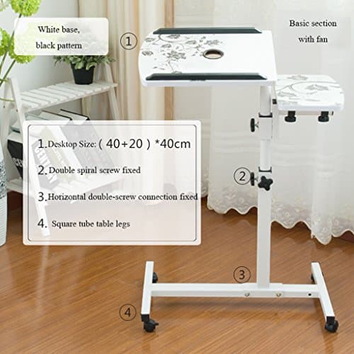 ERRU- laptop table 360º Rotating Laptop Table Height Adjustable /Laptop Computer Desk /Family Expenses Laptop Stand /Bedside Small Book Table/ OverBed Sofa Laptop Table （height 64-95cm） Notebook computer tables ( Color : A , Size : 1 )