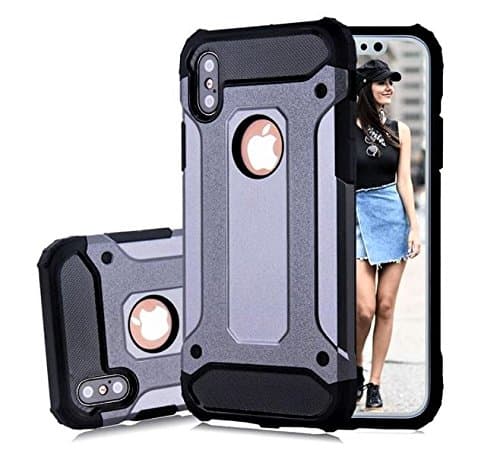 iPhone X, iPhone 10 Case, Ultra Protective Heavy Duty Hybrid Armoured Premium Case for 5.8" Apple iPhone X / iPhone 10 (2017 Release), Shock Resistant - (Metallic Blue)