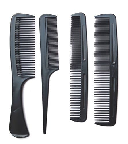 Black Assoted Combs (Set Of 10 Combs) Professional Pocket Thin Thick With Handle