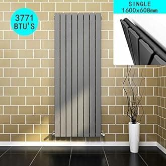 1600 x 608 mm Vertical Designer Radiator Anthracite Flat Panel Column Tall Upright Central Heating Radiators