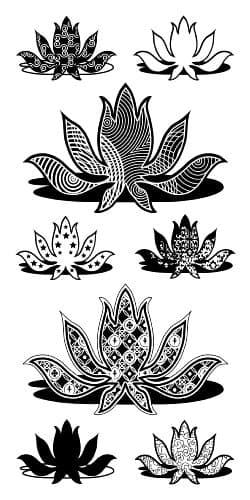 Clear Stamps INKA Patterned Lotus Flower Clear Stamp