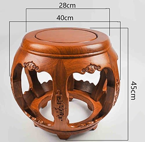 Footstool Chinese stool / solid wood round stool / mahogany for shoe stool / rosewood gongsong guzheng stool / antique complete stool Sofa stool ( Size : 45*40*28cm )