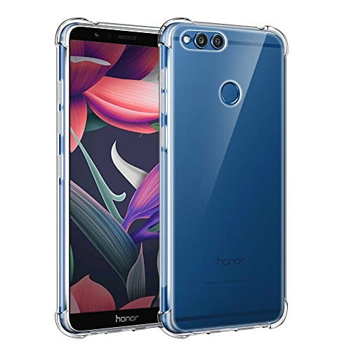 Huawei Honor 7X Case, Siuber Ultra Slim Clear Shockproof Case Protective Cover [Shock Absorption, Anti Slip, Scratch Resistant] Premium Flexible TPU Silicone Case Cover for Huawei Honor 7X