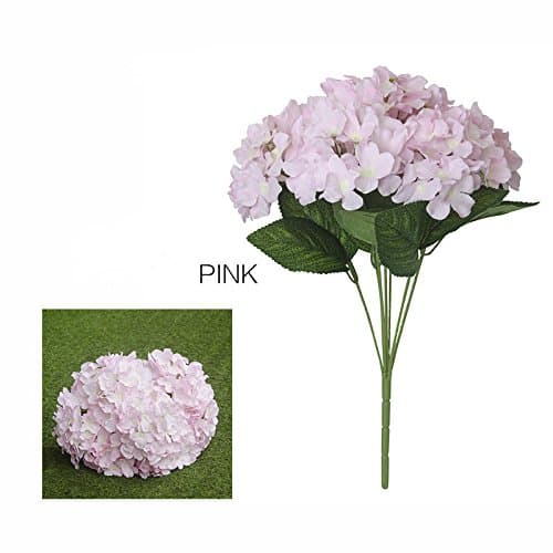 JIALE3536 Artificial Flowers Artificial Silk Hydrangea Flower 7 Bruch Bouquet For Diy Wedding Wall Flore Party Home Accessory Decoration Flower 7Colors,Pink