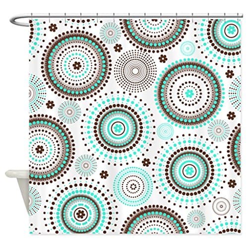 eikleom Turquoise Circles Shower Curtain 180x180cm Waterproof Polyester