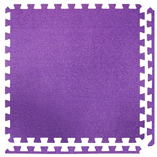 4 Large Purple Carpet Interlocking Foam Mats - Perfect for Floor Protection, Garage, Exercise, Yoga, Playroom. Eva foam (4 tiles, Each tile = 60 x 60cms)