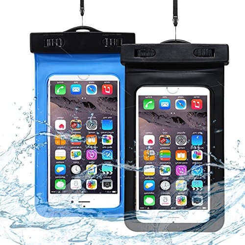 2 x Waterproof Case Waterproof Pouch Case Cover Pouch with Neck Strap and Armband for Galaxy A3 A5 A7 2017 Samsung J3 J5 J7 2016 Case Cover Universal IPX8 Certified Case Pouch iPhone SE iPhone 6S iPhone SE iPhone 7 Plus Soft Plastic Waterproof Bumper Galaxy A3 2017 A5 2017 Grand Prime S6 S6 Edge S7 S7 Edge S8 S8 + S5 S5 Mini Protection for Huawei P8 Lite Huawei P9 Lite P8 Lite 2017 Wiko Sony HTC etc. Less than 6 Inches - Blue + Black