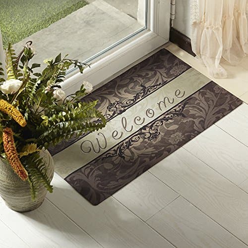 Amagabeli Rubber Front Door Welcome Mat Inside Carpet Entry Way No Slip Floor Mats for Home Décor Modern Entryway Rug Doormat Indoor Entrance Outside Low Profile Outdoor Mat for Patio 18" X 30"