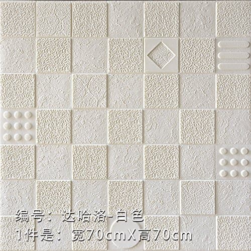 YUELA TV background wall_3d wall stickers crash soft package TV background wall living room bedroom ceiling self-adhesive, Da Hao Luo white 70*70cm