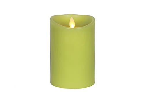 Bethlehem Fireless Wax Candle, 3.5 x 5-inch, Light Green (Citrus Scented)