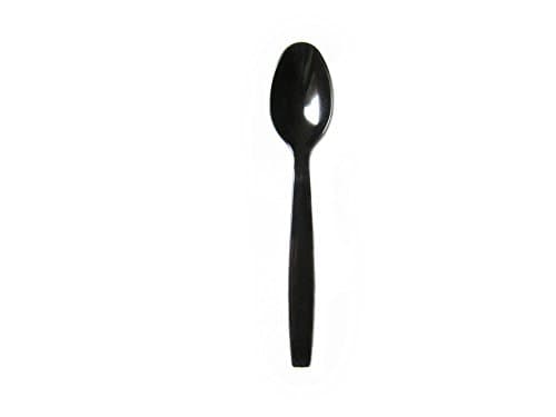 Fuling, HEAVY-WEIGHT Polystyrene Disposable Soup-spoons, Black, Durable, and Sturdy, 1000 count