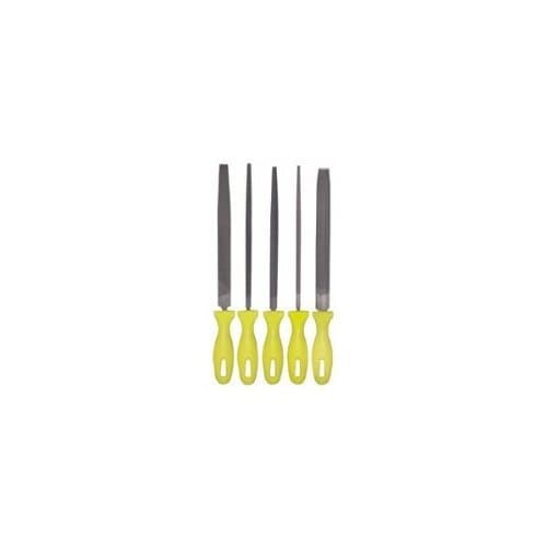 Central Forge Heavy Duty Steel 5 Piece File Set with ABS Yellow Grip Handles