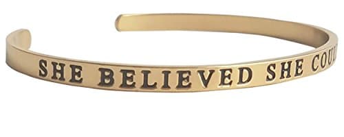 She Believed She Could So She Did - Inspiring Cuff Bracelet
