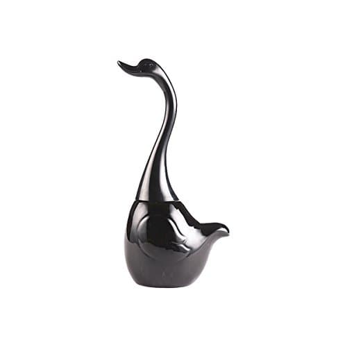 Toilet Brush with Holder Swan Shape Detachable and Replaceable Brusher Black