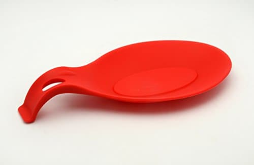 CookEasy Premium Non-stick Silicone Spoon Rest - Kitchen Tools and Utensils – Cherry Red