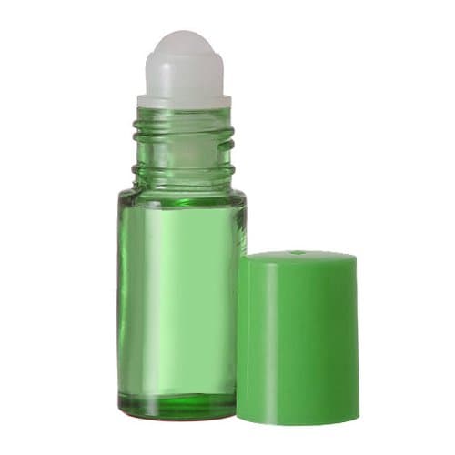 5 ml. Glass Roll on Bottle. Perfect for Essential Oils Aromatherapy, Perfume and Cologne. Plastic Roller. Pipettes Included (72 Bottles, Green)