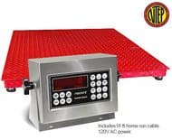 Triner Scale TSM10-44-D Floor Scale, 10,000 x 2 lb Capacity, 4' x 4' Deck, 7600E NTEP Indicator