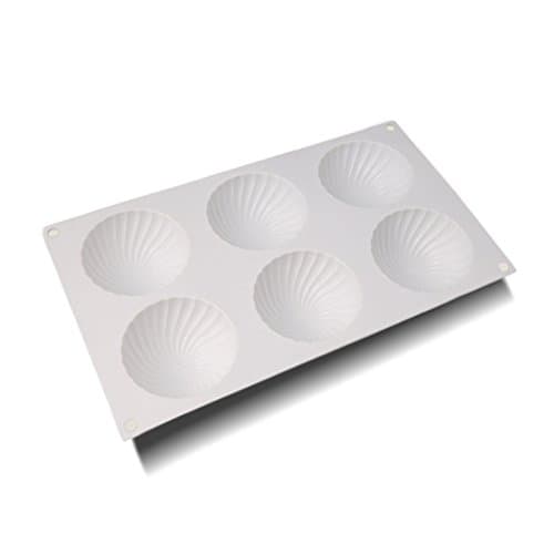 6-Cup Stripe Dome Cake Silicone Mold for Mini Mousse Chocolate Dessert, Stripe Dome