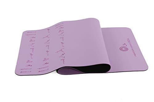 FlowMats SunFlow non slip yoga mat embossed with poses, training yoga mat with sun salutations (Periwinkle Purple)