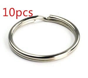 Lotte Shopping 25MM Split Key Chain Ring Connector Keychain with Nickel Plated (10Pcs)