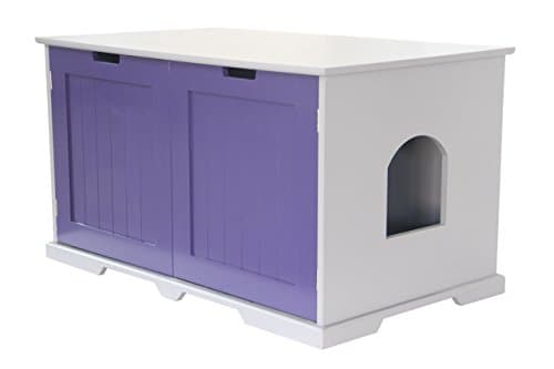 Pet Hup Hup Kitty Litter Box and Accent Table, Cat Sounana Bench Comfort Washroom with Night Stand, Multi