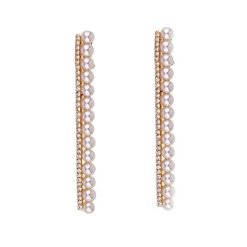 Earofcorn Simple Chic Style Pearl Rhinestone 2 Pieces Set Non Slip Hair Card Hair Clip Hair Jewelry Accessories