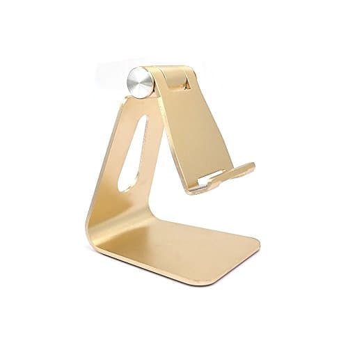 Adjustable Cell Phone Stand, iPhone Stand, Advanced Aluminum Stand Holder for Mobile Phone (All Size) and Tablet (Luxury Gold)