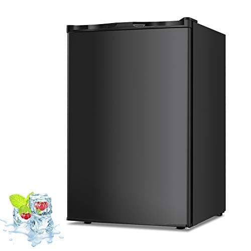Kismile 3.0 Cu.ft Upright Freezer with Compact Reversible Single Door,Removable Shelves Free Standing Mini Freezer with Adjustable Thermostat for Home/Kitchen/Office (Black)