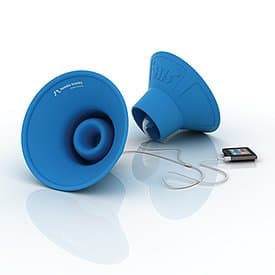 Tembo Trunks TTBlue Portable MP3 Player Headphone Speaker Amplifiers, Blue (Pair)