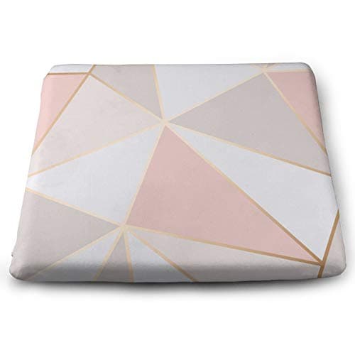 SEVENHOUSE Memory Foam Seat Cushion Tailbone Pain, Sciatica Back Pain Relief - Office Chair Wheelchair Car Seat Cushion - Rose Gold Geometric Mirror Pattern