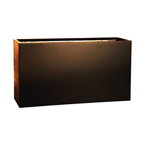 PurePots Tall Rectangle Cuboid 2430, Modern Large Planter Box - Indoor &amp; Outdoor| Hand Crafted Commercial Grade Fiberglass | UV Resistant Paint (Metallic Bronze/ With Drainage Hole(s)/ Large)