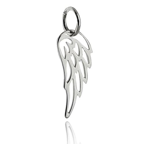 Angel Wing Outline Charm - 925 Sterling Silver - Tiny Single Angels Wing NEW Jewelry Making Supply, Pendant, Charms, Bracelet, DIY Crafting by Wholesale Charms