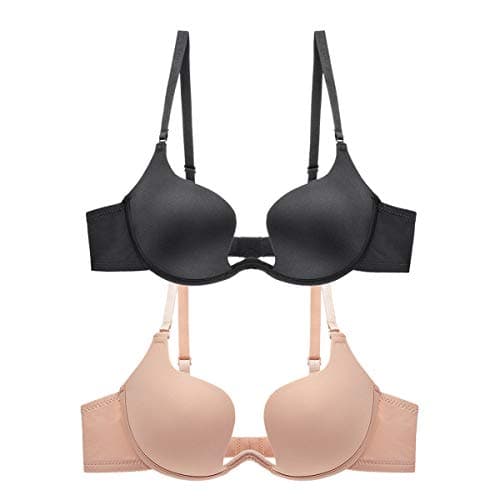 Women Multiway Padded Push Up Bra Seamless Underwire Deep U Plunge Bra