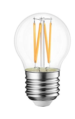 LVWIT 4W G45 E27 LED Filament Golfball Bulb, 6 Pack, 470Lm 40W Replacement, Non-dimmable, Warm White 2700K 80Ra