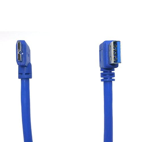 JBingGG USB 3.0 Type A Male to Micro B Male 24/28AWG Cable USB3.0 Type A Male Right Angle to MICRO B Male Right Angle (1 Feet, Blue)