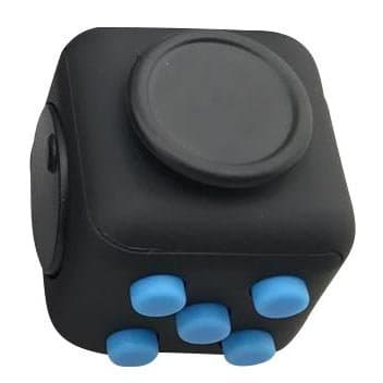 RaFe Fidget Cube - Top Quality Hand Toy - For Relieving Stress, Anxiety &amp; Boredom - Great for Kids &amp; Adults (Black/Blue)