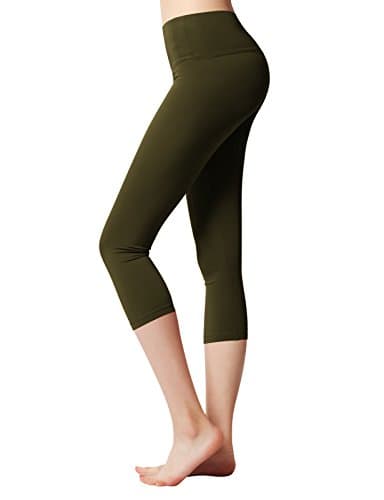 ACTICLO Plus Size High Waist Tummy Control Shapewear ? Power Flex Capri Olive XXX-Large