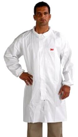 3M Disposable Lab Coat 4440, Polypropylene, Medium, White