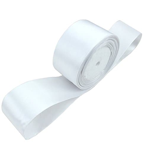 XUKE 25 Yard,2 Inches,22 Colors Solid Grosgrain Ribbon JUA282P White