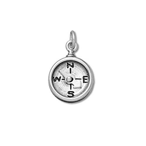 Sterling Silver Moveable Compass Travel Charm - Item #44171