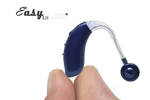Dark Blue,New behind-the-ear (BTE) Digital Hearing Ear Amplifier Kit By EASYUSLIFE, Rechargeable and Interchangeable, Adjustable Volume Control, Suitable For Men and Women