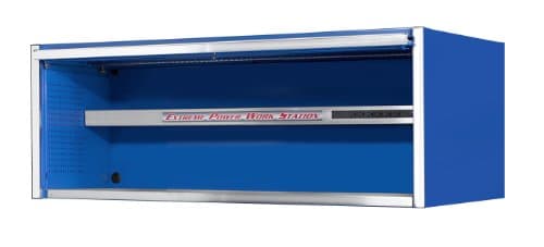 Extreme Tools EX7201HCBL Fully-Assembled Extreme Power Workstation Hutch with Roller Bearing Slides, 72-Inch, Blue High Gloss Powder Coat