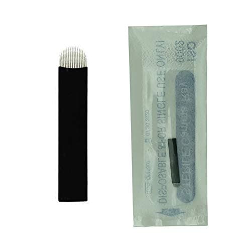 Yoomay 100pcs 16 U 0.18MM Needles Blade For Permanent Eeybrow Tattoo Needle Tips Manual Beauty Makeup Microblading Blades Fog Eyebrow
